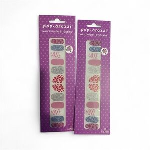 Nail Polish Stickers - Pink and Silver